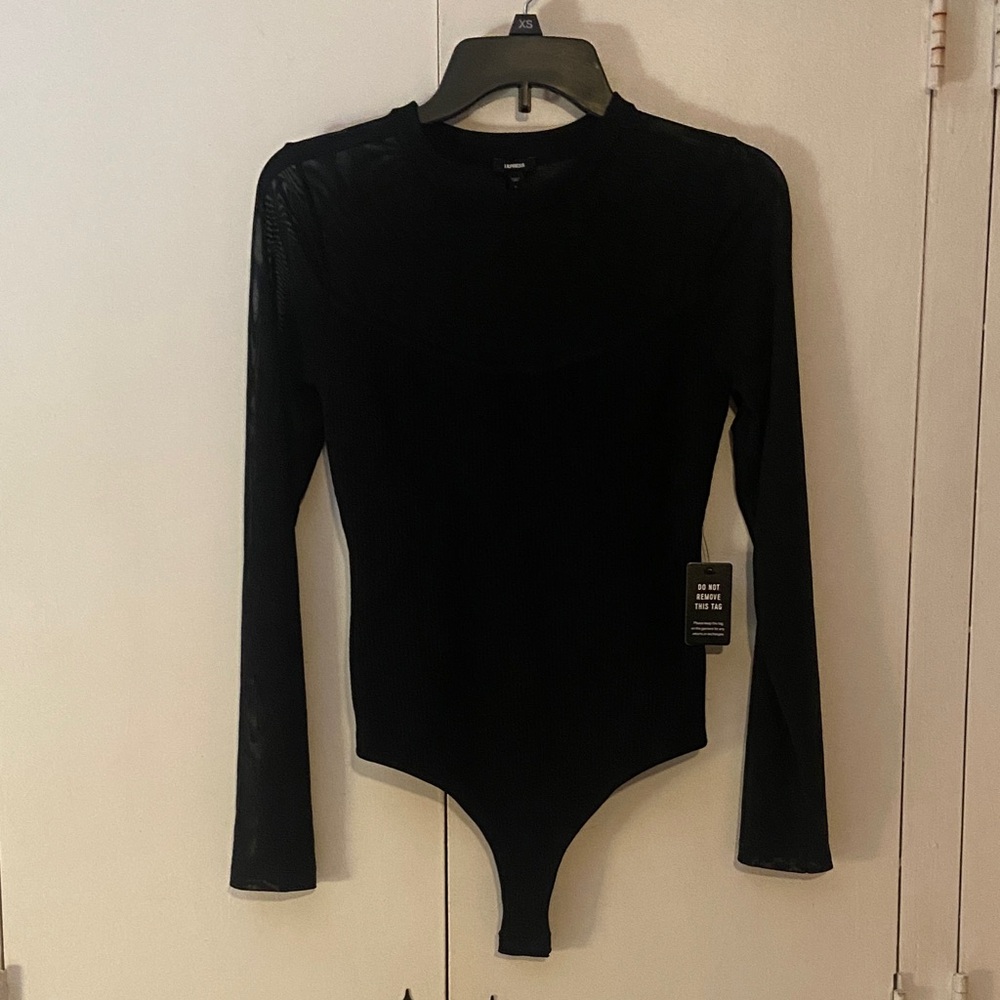 Express Jet Black Long Sleeve Bodysuit